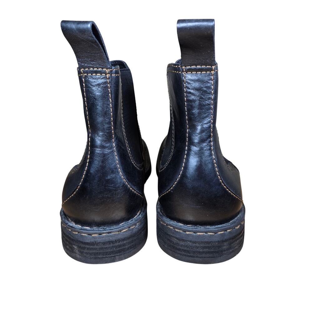 Mens Born Hemlock Chelsea Pull On Ankle Top Boots Black Leather Casual EUC Sz 13 - Picture 5 of 8